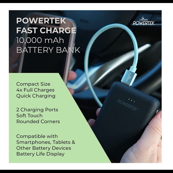 Liquipel Powertek Compact Portable Charger, Battery Bank 10000 mAh, Micro USB - Picture 5 of 7